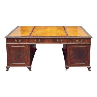 Antique Large Carved Chappendale Writing Desk For Sale