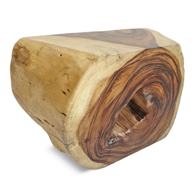 Monkey Pod Wood Organic Modern Side Table For Sale - Image 4 of 8