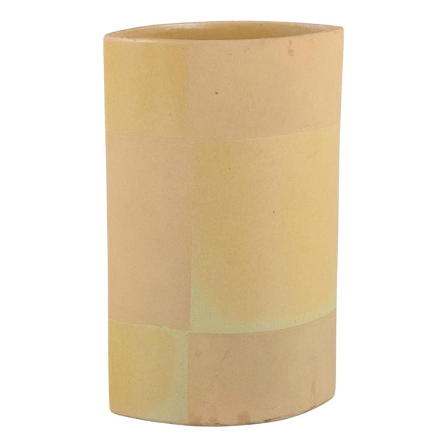 Ceramic Vase with Yellow Glaze, 1980s For Sale