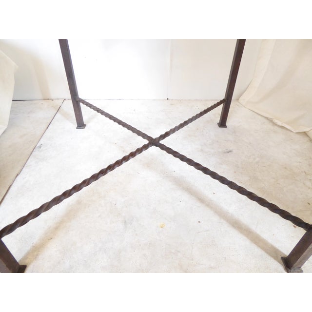 Modern Late 20th Century Vintage Iron & Marble Table For Sale - Image 3 of 6