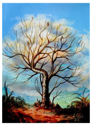 Carlos Sablon, L’Arbre et la Vie, 2022, Acrylic on Canvas