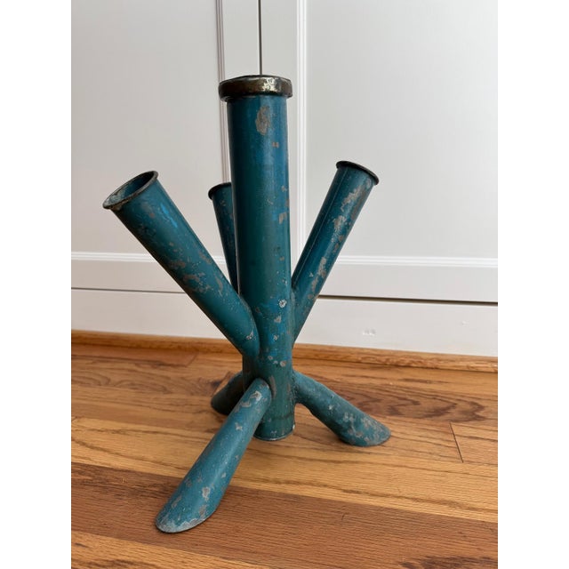 Mid Century painted metal vase