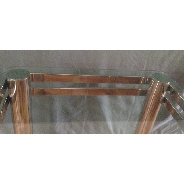 Chrome American Modern Chrome and Glass Tables Design Institute America Dia - a Pair For Sale - Image 8 of 11