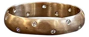 14 Flush Set Bezel Diamond Eternity Wedding Band in 14 Karat Yellow Gold