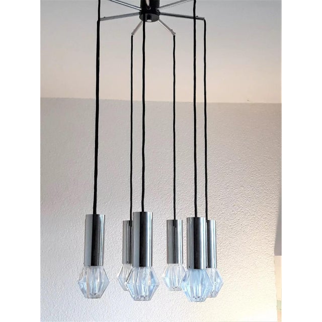 Crystal Cascade Pendant from Bankamp, 1970s For Sale - Image 3 of 13