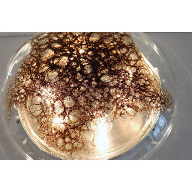 Brown Italian Murano Bubble Glass Flush Mount by La Murrina, 1970s For Sale - Image 8 of 18