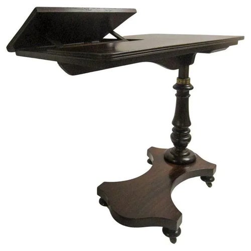19th C Regency English Mahogany Adjustable Reading Writing Table Writing Desks