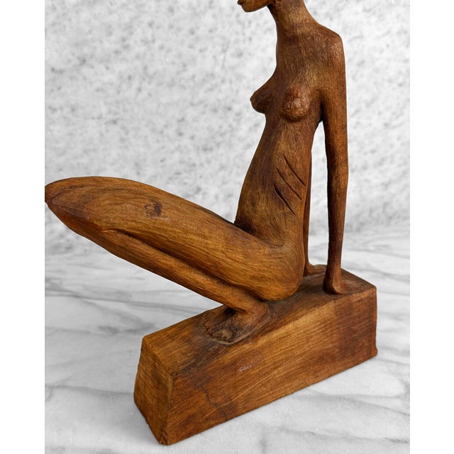 Vintage Abstract Nude Haitian Women Wood Sculpture by Roger Francois For Sale - Image 6 of 8