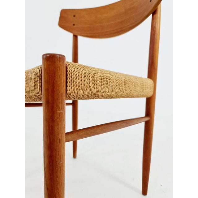 Brown Danish Teak & Paper Cord Dining Chair from A.M. Mobler, 1960s For Sale - Image 8 of 11