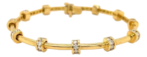 Charles Krypell Diamond 18k Yellow Gold Flex Link Bracelet