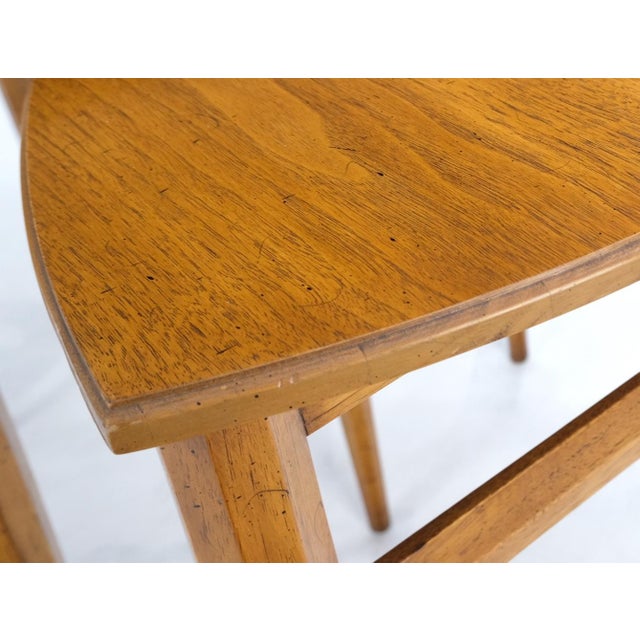 Set of Mid-Century Modern Three Rounded Triangle Shape Nesting Stacking Tables For Sale - Image 10 of 14