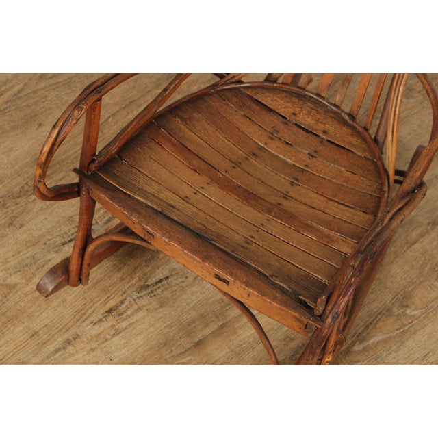 Antique Rustic Adirondack Children's Bentwood Rocking Chair | Chairish