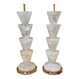 Pair of Rock Crystal Lamps