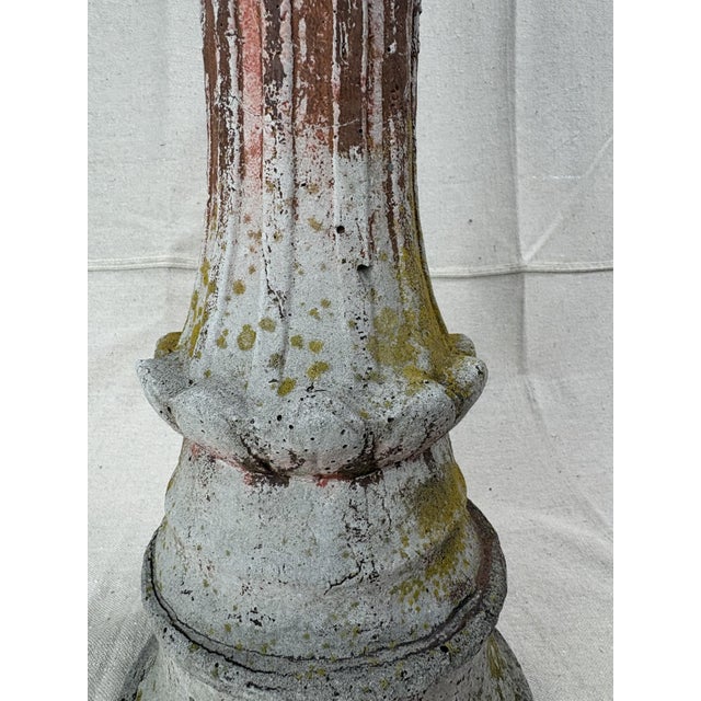 Late 20th Century Architectural Concrete Finial With Natural Lichen Patina For Sale - Image 6 of 10