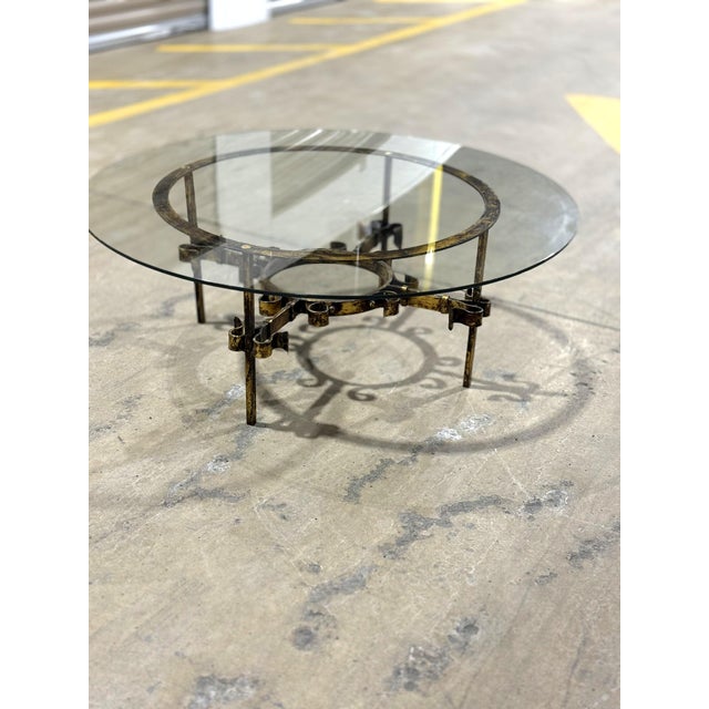 1960s 1960s Hand Forged Wrought Iron Coffee Table in the Style of Gilbert Poillerat For Sale - Image 5 of 16