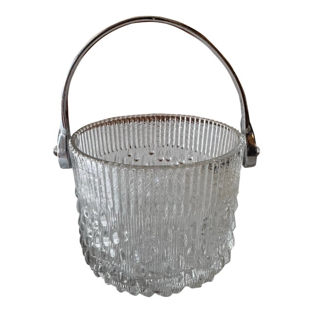 Glass With Chrome Handle - Mini Ice Bucket For Sale