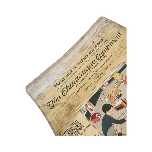 1929 Chautauqua Master Scroll B Builders and Makers 13.5 Foot Industrial Arts Educational Scroll For Sale - Image 4 of 13