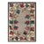 Leaf Design American Hooked Rug in Red, Green, and Charcoal Outlines Leaf Design 2'10"x4'2" For Sale