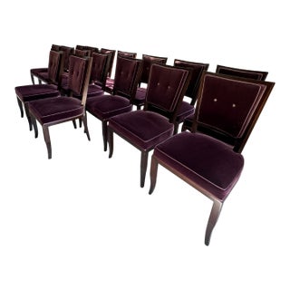Mid Century French Moderne Dining Chairs in Mohair- Set of 16 or Option for Smaller Set For Sale