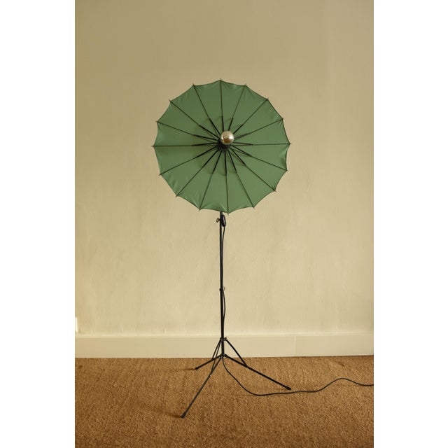 Green Umbrella Floor Lamp, 1970s, in Flawless conditions. Designed 1970 to 1979 European Plug (up to 250V).The wiring of...