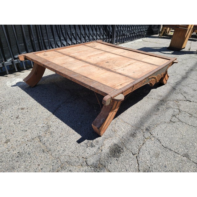 Rustic 1980s Rustic Wood & Metal Coffee Table For Sale - Image 3 of 18