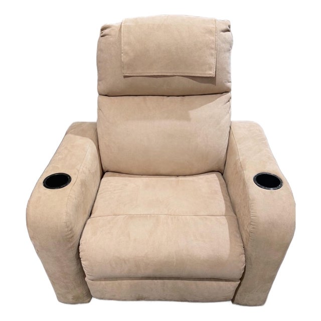 Barcalounger Beige Fabric Reclining Chair For Sale
