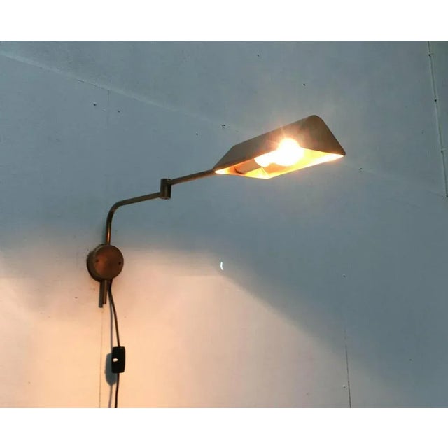 Mid-Century German Hollywood Regency Style Brass Wall Lamp Sconce by Florian Schulz for Interline, 1970s For Sale - Image 6 of 18