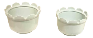 Large First Half of the 20th Century White Ceramic Coolers, 1950s, Set of 2