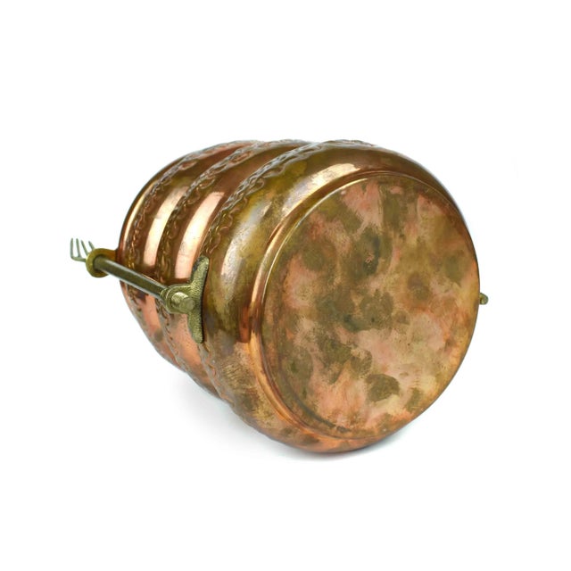 Mid 20th Century Hand Hammer Engraved Stackable Three Compartments Tiffin Copper and Brass Lunch Box For Sale - Image 11 of 11