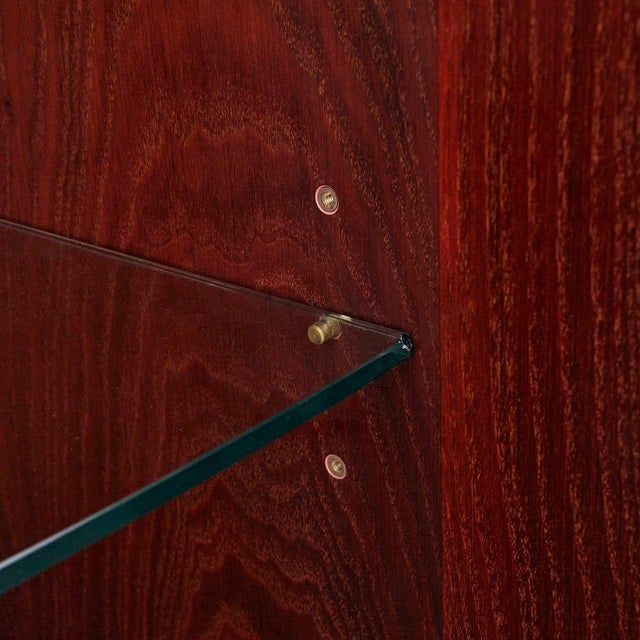 Wood 1990s Italian Convex Sideboard in Lacquered Tobacco Goatskin Attributed to Aldo Tura For Sale - Image 7 of 11