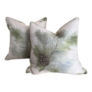 Barbara Barry for Kravet “Idyllwild” in Spring 22” Down Filled Pillows - a Pair For Sale