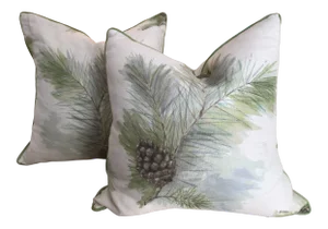 Barbara Barry for Kravet “Idyllwild” in Spring 22” Down Filled Pillows - a Pair