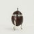 Lofty antique Anglo Indian lidded box handcrafted with a polished coconut shell enhanced with silver metal highlights...