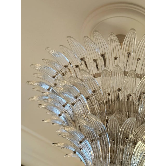 Eclectic Murano Chandelier with Feather Prisms in the style of Barovier, 2010 For Sale - Image 9 of 13