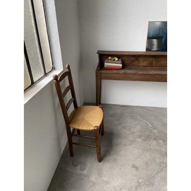 Rustic Oak Straw Chair, 1950s For Sale - Image 10 of 18