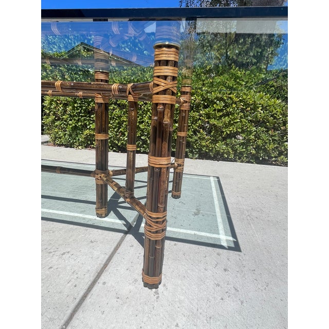 Chocolate McGuire Bamboo Dining Table, Seats 8-10, Base Only For Sale - Image 8 of 16