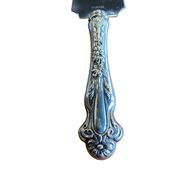 Vintage Sterling Silver Handle Cake/Pie Dessert Knife Server For Sale - Image 4 of 6