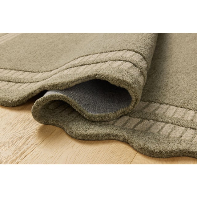 Transitional Chris Loves Julia x Loloi Scottie Olive / Pebble 2'-6" x 7'-6" Runner Rug For Sale - Image 3 of 5