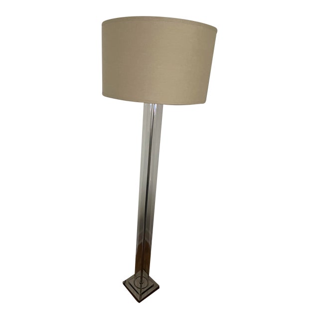 Restoration Harware French Column Floor Lamp With Shade For Sale