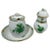 1960s Chinese Bouquet Apponyi Green Set from Herend Hungary Porcelain, 1960s, Set of 3 For Sale - Image 5 of 5