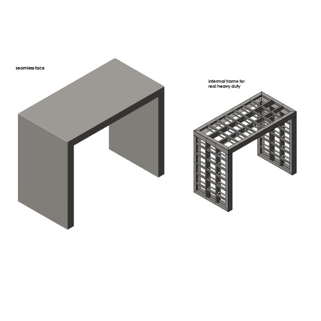 Waterfall Coffee Table in Brushed Stainless Steel, 36"x24"x16" (3") Ponoma For Sale - Image 4 of 4