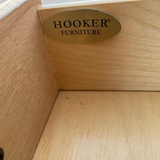 Traditional Vintage Hooker Furniture Oak Hutch Cabinet With Open Shelving, 20th Century For Sale - Image 3 of 15