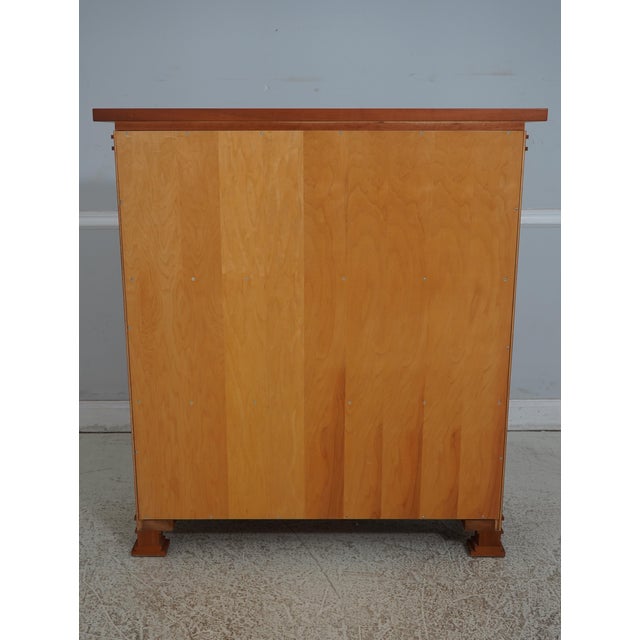 Swartzendruber Cherry Leaded Stained Glass Bookcase For Sale - Image 11 of 12