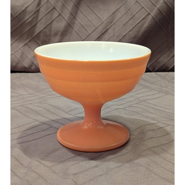 1940s Vintage 1940s Hazel-Atlas "Moderntone" Platonite Pastel Footed Sherbet Dishes - Set of 4 For Sale - Image 5 of 8