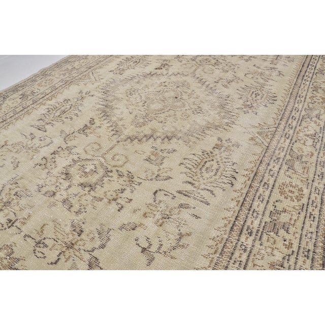 Beige 1960s Beige Handknotted Wool Area Carpet For Sale - Image 8 of 10