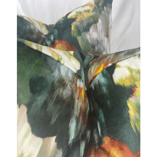 Transitional Romo Black Edition “Herbaria Velvet” in Obsidian Pillows- a Pair For Sale - Image 3 of 7