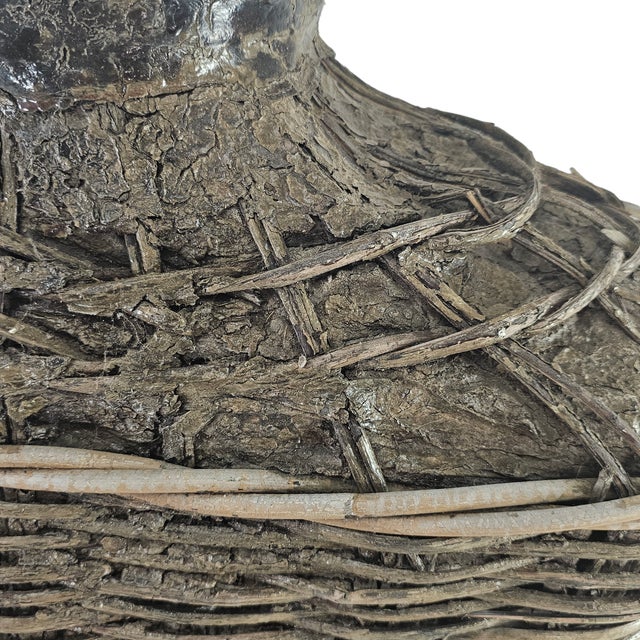 Chinese Woven Willow Oil Container Basket 25" For Sale In San Francisco - Image 6 of 10