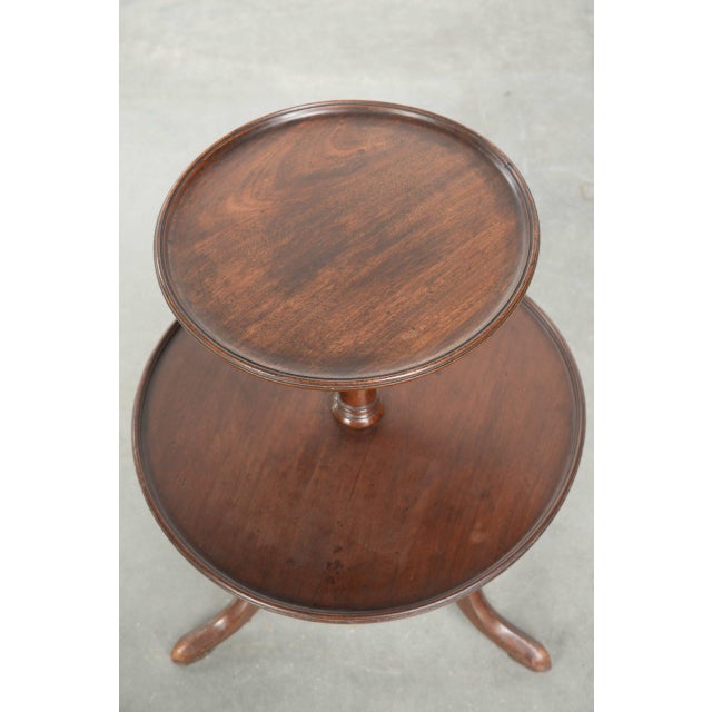 Antique English Oak Etagere or Side Table with Two Round Tabletops, 19th Century For Sale - Image 5 of 6