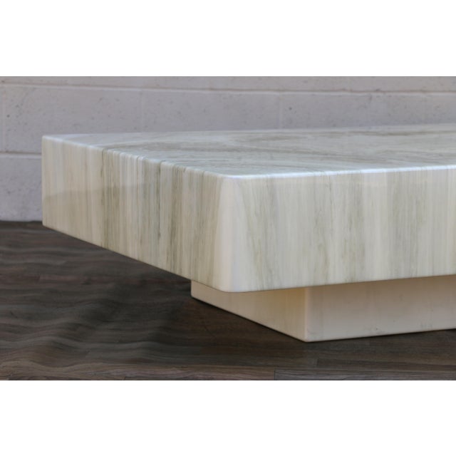 Willy Rizzo Vintage 1970s Italian Faux Marble Coffee Table | Willy Rizzo Mid-Century Modern For Sale - Image 4 of 18