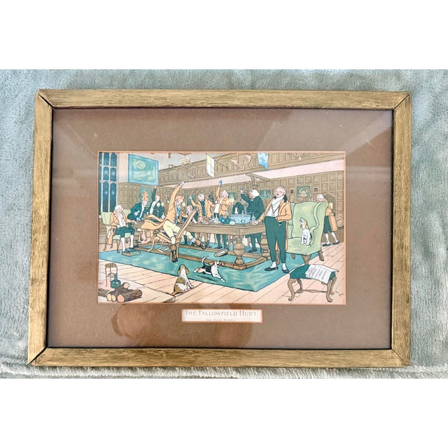 Illustration Rare Set of 4 Antique 1900 Cecil Aldin "The Fallowfield Hunt" Prints - Original Wood Backing For Sale - Image 3 of 12